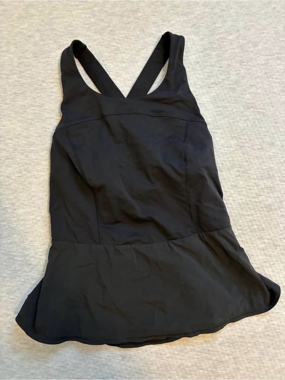 lululemon athletica Black Peplum-Style Racerback Tank - Picture 1 of 3
